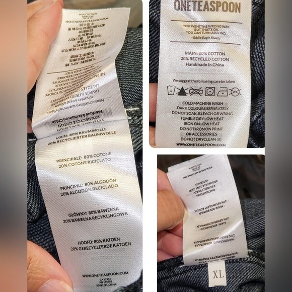 ONETEASPOON Shabbies Drawstring Boyfriend Jeans Distressed Fox Black Size XL - Picture 14 of 16